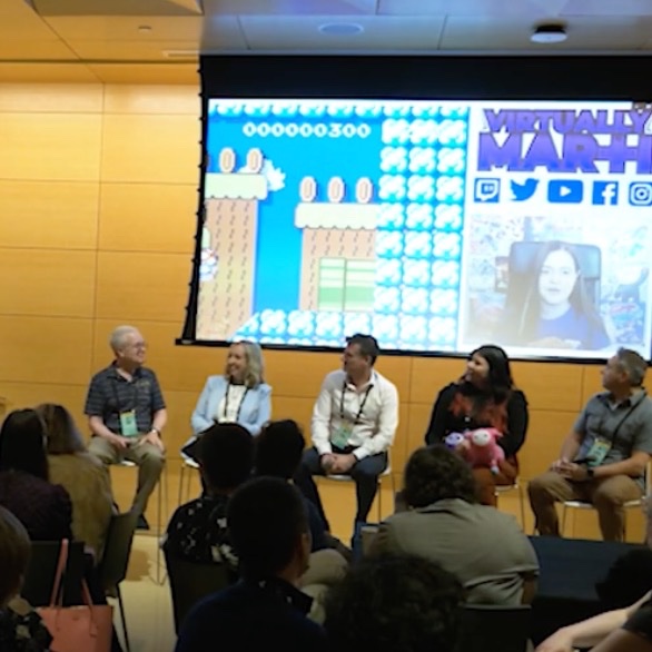 Dr. Shilling moderating Games for Change panel on strategic partnerships in social impact gaming